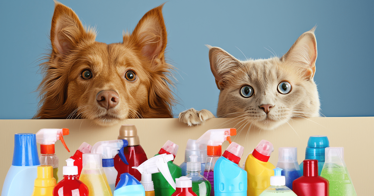Produse obișnuite de curățare care pot dăuna animalelor de companie